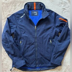 RLX Ralph Lauren Women Navy Blue Fleece Windbraker Jacket Coat‎ Parka Size M